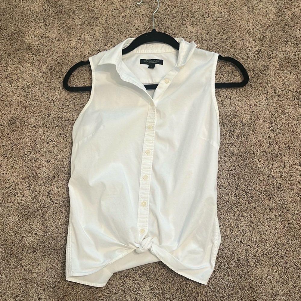 Small White Button Down Top